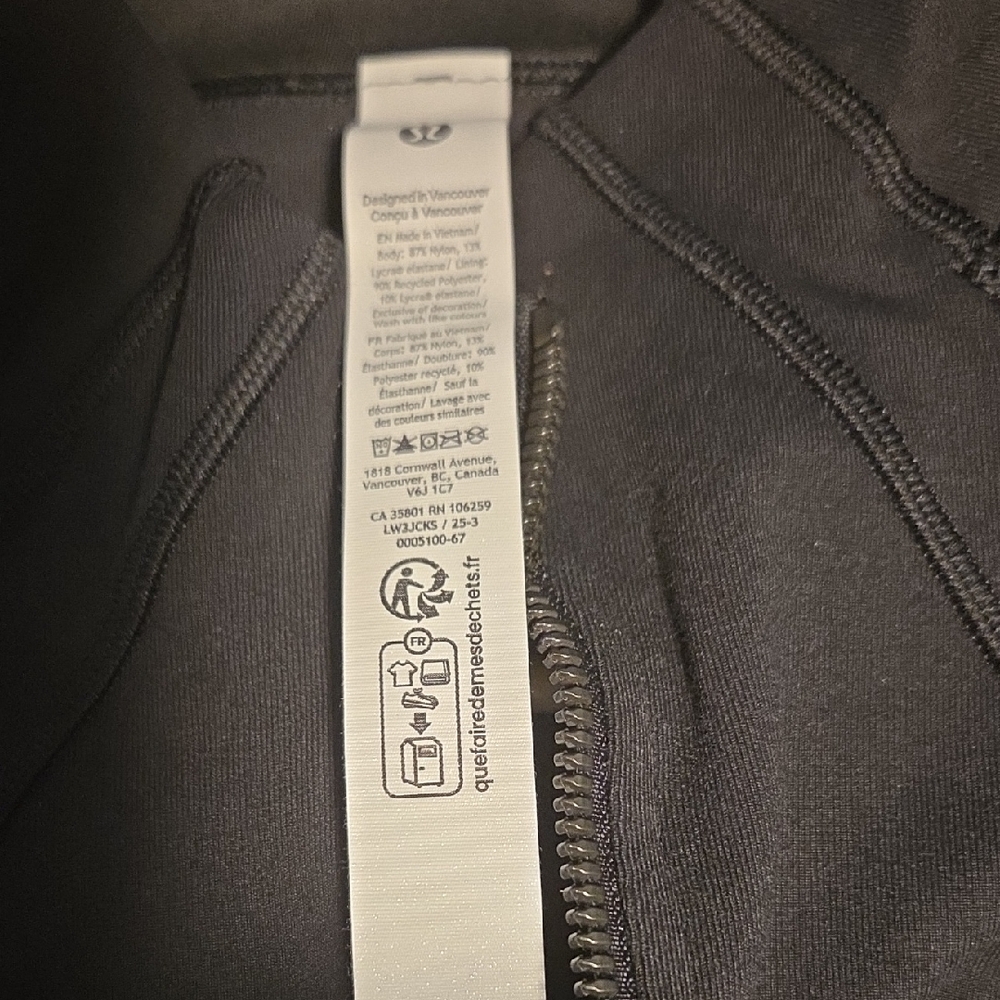 lululemon athletica Black Define Track Jacket Luon Size 12 - Picture 2 of 7